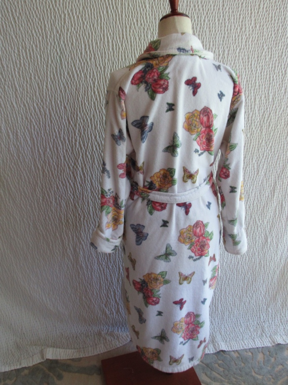 TJ  Lawford Robe M 100 Percent Turkish Cotton Size M Butterfly Floral Mid - Picture 2 of 11